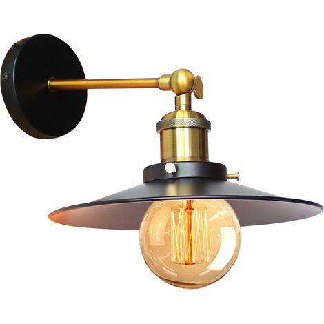 Wandlampe Industrielle Metall Eisen Wandleuchte E27 Verstellbare für Wohnzimmer Schlafzimmer Büro Küche Flur - Ohne Leuchtmittel