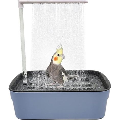 Baignoire-douche pour perroquets - baignoire automatique pour oiseaux avec fontaine à eau - système de pulvérisation d'eau électrique USB (1/5)