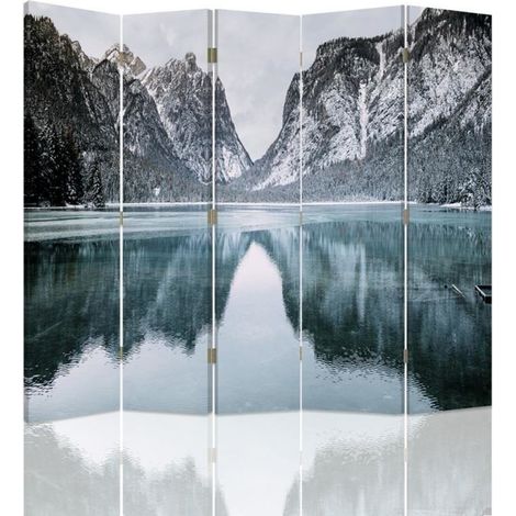 Paravento bilaterale, Superficie di un lago di montagna - 180x170 (1/5)