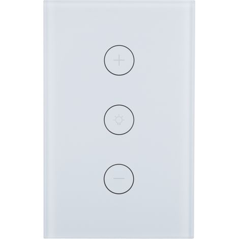 Interrupteur variateur tactile intelligent avec commande vocale et application sans fil Wi-Fi pour TUYA US 110-240 V (blanc)