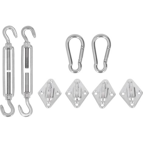 Ej.Life Sonnenschutz-Hardware-Kit, 5 Mm Markisen-Montage-Kit, Oxidationsbeständig, Einfache Handhabung, Rechteckige und Quadratische Sonnensegel (1/5)