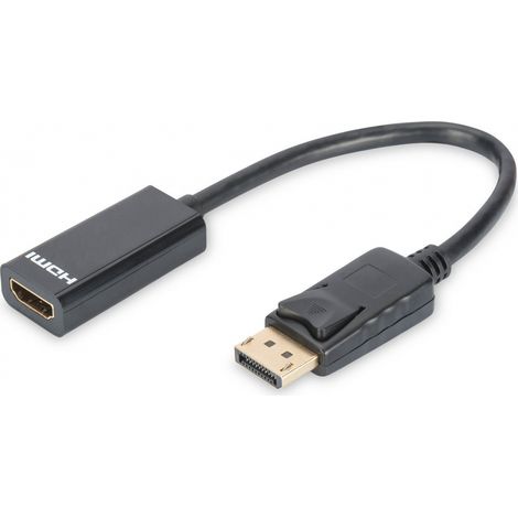 DIGITUS DisplayPort Adapter/Konverter, DP-HDMI Typ A St/Bu, 0.15m