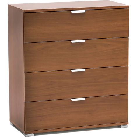 Mobiletto con 4 cassetti in legno nobilitato in varie tinte 75x38xH85 cm -  Brown (1/3)
