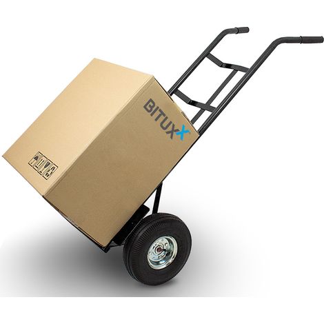 Sackkarre bis 200Kg Transportkarre Stapelkarre Handkarre Sackrodel Karre Transport mit Luftbereifung Schwarz
