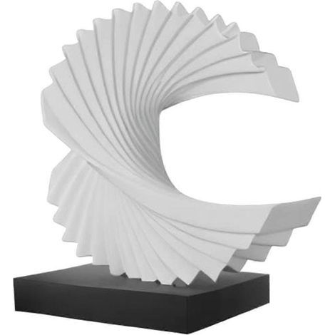 Ornement marin moderne et original en forme de vague, statues abstraites, blanc (1/5)