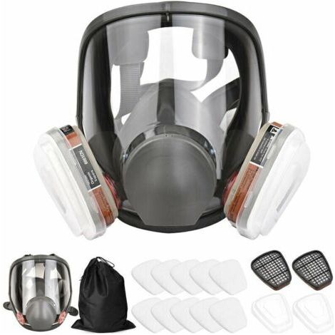 Masque de protection complet en silicone – Ensemble 7 pièces avec boîte à filtre – Confort optimal et ajustement personnalisé (1/5)