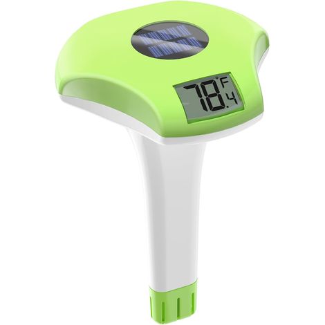 Solaire Thermometre Piscine Flottant, avec LCD Grand Écran Numérique Facile à Lire, Étanchéité IPX8 et est Économe en Énergie. Pour Piscines, bain de glace, Jacuzzis (1/5)