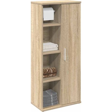 Badezimmerschrank mit Rollenhalter Sonoma-Eiche 39x22x90 cm