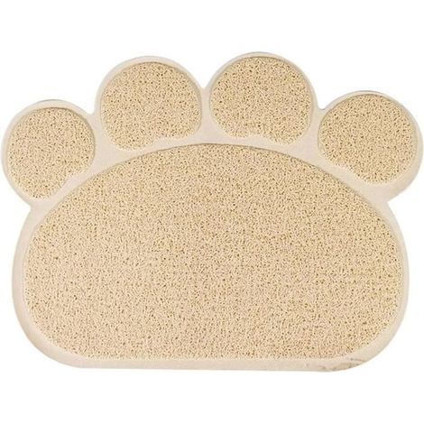 (Beige) Katzenstreumatte – Marke unbekannt – Pfotenabdruckform – Wasserdicht – Rutschfest – Leicht zu reinigen (1/4)