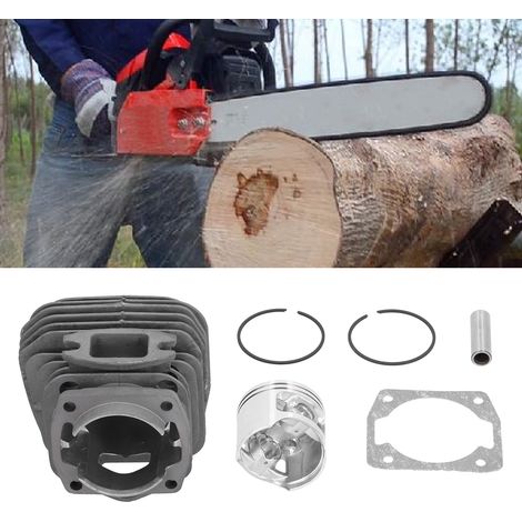Kit de remplacement pour tronçonneuse à essence 5800 58 cm³ : joint de cylindre 45,2 mm, segments de piston, axes de piston et clips. (1/5)