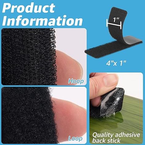 Art3d Lot de 16 bandes adhésives auto-agrippantes double face ultra-résistantes, 2,5 x 10 cm (1/5)