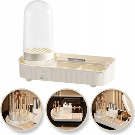 Organizador giratorio ECARLA para brochas y cosméticos 33,5 x 28 x 14 cm Crema CB69 (1/5)