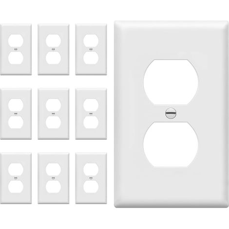 Kit de revêtement double face, couvercle de prise de courant, taille standard 1 - gang 4,5 x 2,75 pouces (environ 11,4 x 7,0 cm), thermoplastique Polycarbonate incassable, couvercle de prise de couran (1/5)
