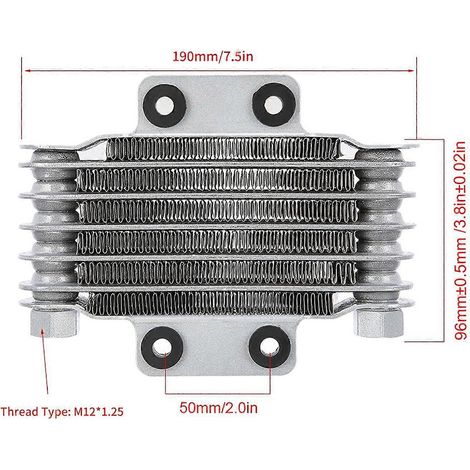 Refroidisseur d'huile moteur en aluminium (85 ml) pour motos, motos tout-terrain et quads de 100 à 250 cm³, argent