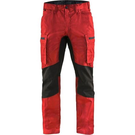 Pantalon de travail services Blaklader polycoton ultra léger Rouge / Noir 44 (1/5)