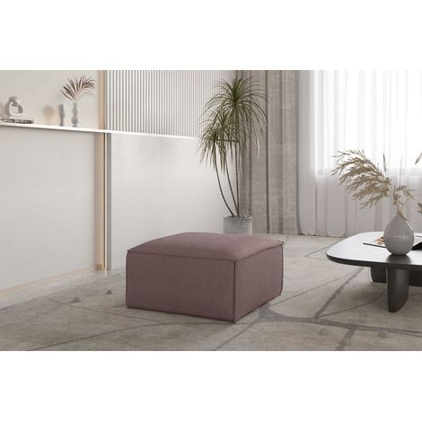 Polsterhocker Designerhocker CELES PREMIUM 65x65 cm in Stoff Scala Lavendel (1/3)