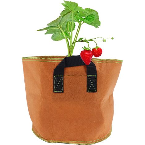 Sac de culture écologique pour semis, non tissé et résistant, outil de jardinage pour la maison, 7 gallons (35 x 28 cm). (1/5)