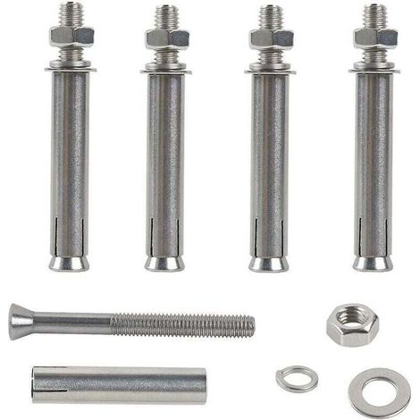 Viti ad espansione esagonali M6×100 mm in acciaio inox 304, ancoraggi per calcestruzzo per impieghi gravosi, ancoraggi per fissaggio in edilizia, 4 pezzi