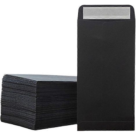 Packung mit 50 schwarzen Umschlägen zur Aufbewahrung von Bargeld, Scheinen und Kleingeld - Ideal für Geschäfts- und Hochzeitseinladungen (1/5)