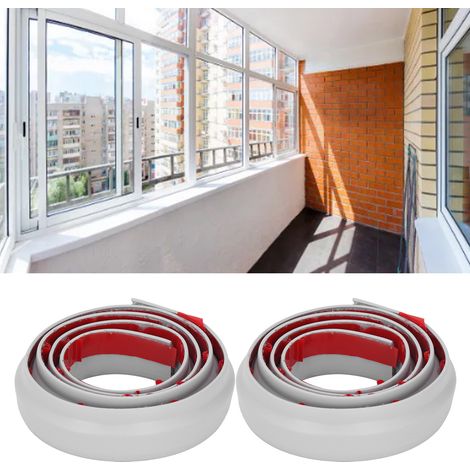 Joint d'étanchéité creux triple couche pour bas de porte, bande adhésive anti-insectes et coupe-vent, gris auto-adhésif 28 mm (1/5)