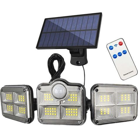 Lampes solaires d'extérieur à détecteur de mouvement, rotative à 360°, étanche IP65, 122 LED (1/5)