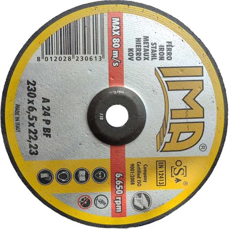 DISCO DA SGROSSO SBAVO SBAVATURA FERRO ACCIAIO 230×6,5×22,23mm X 5PZ IMA (1/4)