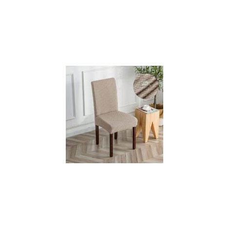 Housse de chaise jacquard à carreaux longue et imperméable - Taupe, housse de chaise universelle, moderne et durable, adaptée à la décoration de la maison, de l'hôtel, du restaurant, du banquet et de (1/5)