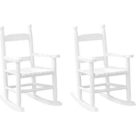Maison Exclusive - Sedie a Dondolo per Bambini 2 pz Bianche Legno Massello Pioppo
