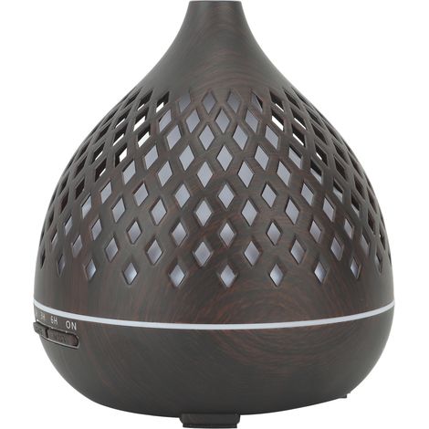Humidificateur d'air creux en forme de goutte d'eau, diffuseur d'arômes, aspect bois, télécommande, veilleuse colorée, prise européenne 100-240 V