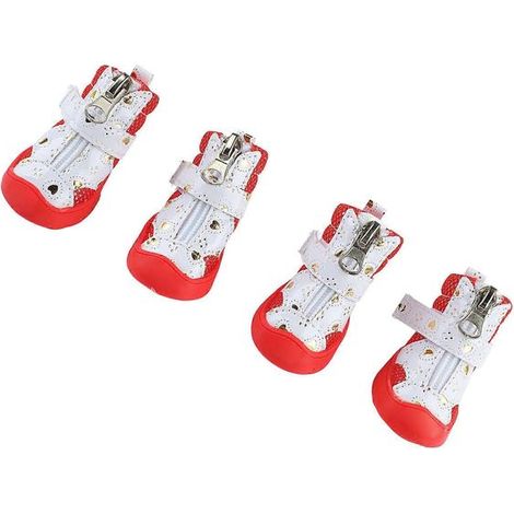Chaussures pour chien en maille respirante, antidérapantes et imperméables, bottines d'hiver pour chien avec bride ajustable pour protéger les pattes. (1/5)