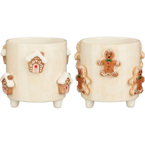 Mica Decorations Cache-pot de Noël à l'intérieur Blanc cassé H15xl16.5xL16.5cm (1/5)