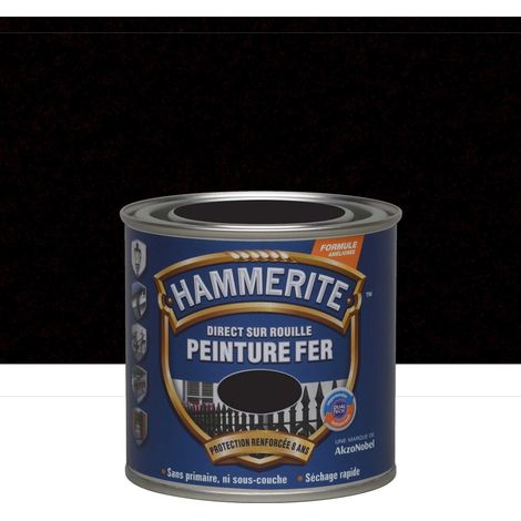 Vernice per ferro esterno Direttamente sulla ruggine HAMMERITE ferro nero opaco 0,25 l HAMMERITE (1/5)