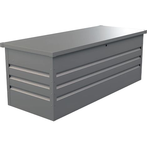Coffre de rangement de jardin en acier galvanisé gris - 582L - TOMASO (1/5)