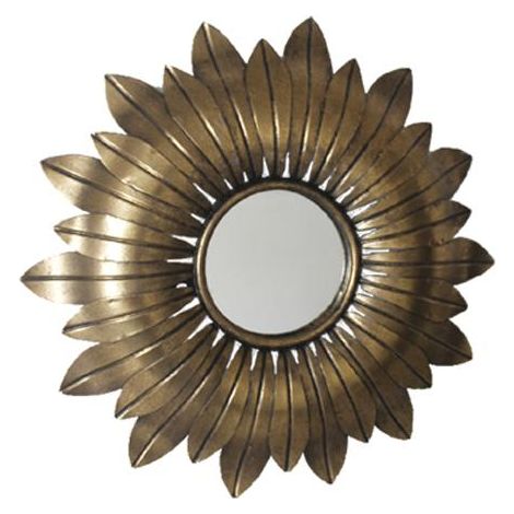 Miroir soleil métal doré 43,5cm (1/2)