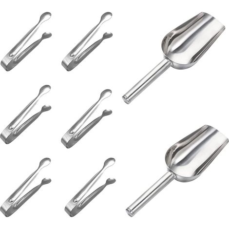 6pcs Pinces a Bonbon et 2pcs Pelle à Glaçons en Acier Inoxydable (1/5)