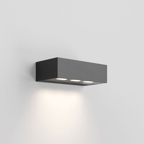 Forward Lampada da parete a 3 luci asimmetrica per esterni, corpo in alluminio nero, ottica orientata con LED integrato 15,5W, 3000K, IP54, 1744 Lumen