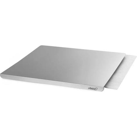 spianatoio/tagliere in acciaio gimetal con antiscivolo e bordo, 49x47 cm