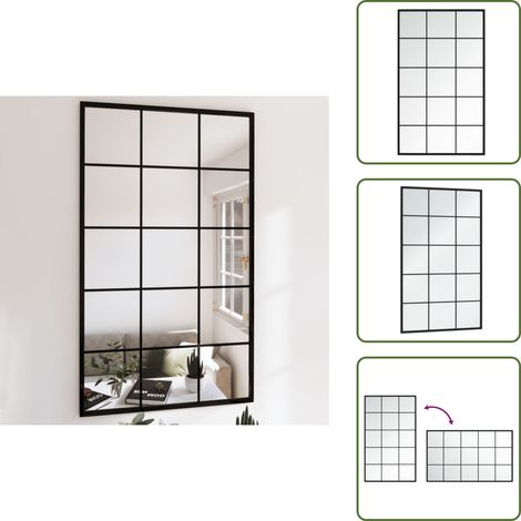 Miroir mural noir 100x60 cm métal - Miroir Mural - Miroir Décoratif - Miroir Design - Miroir Noir - Miroir Salle De Bain