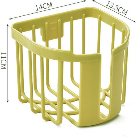 Dévidoir Papier Toilette Mural Panier Rangement Salle de Bain Robuste Support Jaune Maison