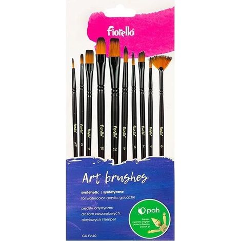 Pinceaux d'art en nylon, lot de 10.