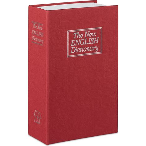 Caja fuerte en forma de libro práctico para objetos de valor 18 x 11,5 x 5,5 cm de acero rojo 130005933 (1/5)