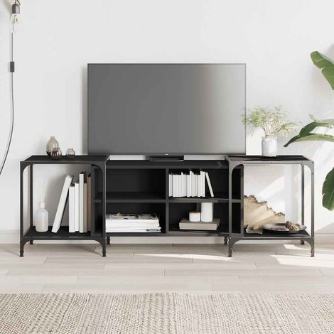 vidaXL Mobile Porta TV Nero 153x37x50 cm in Legno Multistrato