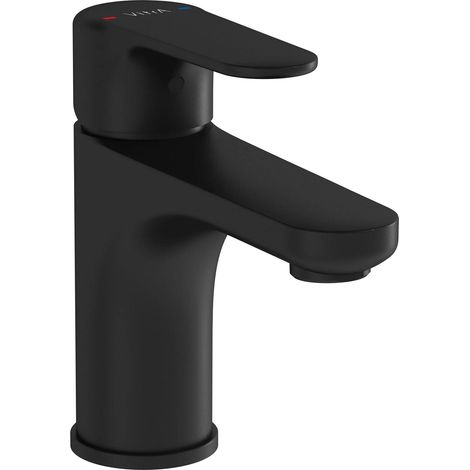Vitra Root Round Compact Basin Mixer Tap - Matt Black