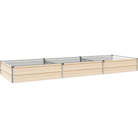 Letto rialzato da giardino Avorio 240 x 80 x 24 cm vidaXL