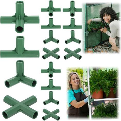 Connecteurs de tuteurs lot de 16 - raccords de treillis et serre, plusieurs tailles (1/5)