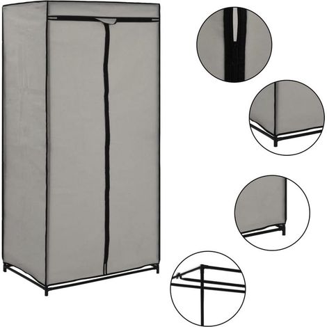 Garde-robe Design moderne, Armoire Etagère de rangement, Gris 75x50x160 cm OIB5688E (1/5)
