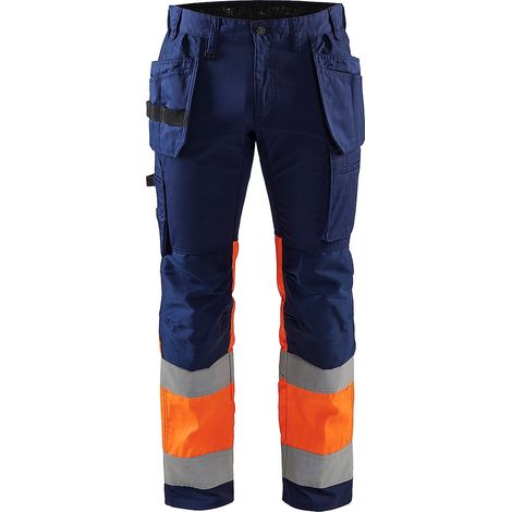 Pantalon de travail haute visibilité stretch 1558 - Marine/Orange fluo XS - FR(38) - SE(C44) - Longues