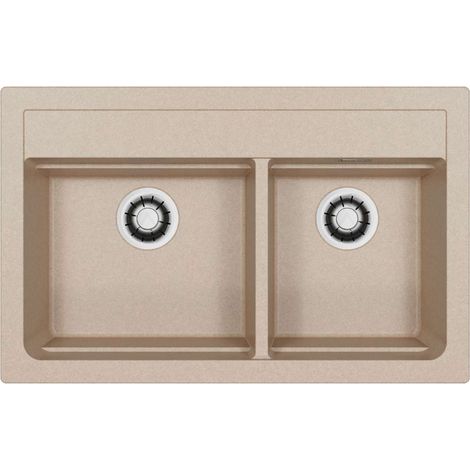 Alveus Atrox - Evier en granit 79x50 cm, Quick-Close, ivory 1149217 (1/2)