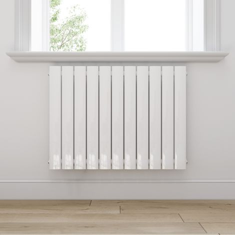 ELEGANT Paneelheizkörper Horizontal Heizkörper Weiß Horizontal 630x850x48mm 579W Einlagig