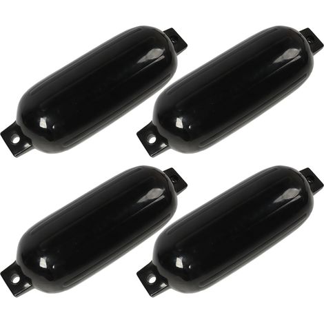 4 schwarze, stoßfeste, wasserdichte und robuste Bootsanlegestellen-Pads mit 2 m langen schwarzen Seilen für Yachten und Fischerboote (1/5)